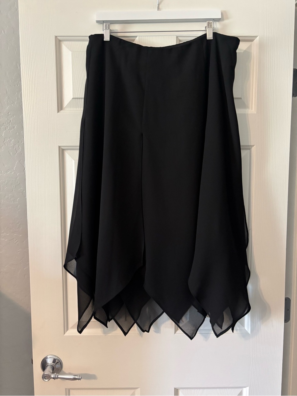 J.B.S. Black Asymmetrical Handkerchief Hem Skirt